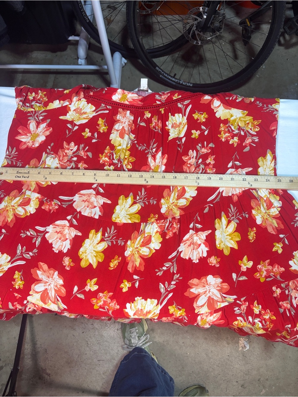 Cato Boho Floral Tiered Dress Square Neck Long Bell Sleeve Pockets Plus Sz 22/24 - Picture 11 of 12